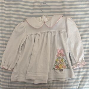 True & Co. White Kids Blouse with Floral Tree Embroidery